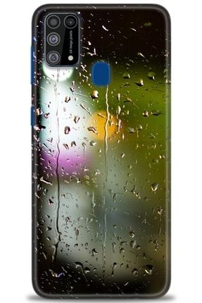 Samsung Galaxy M31 Kılıf Hd Baskılı Kılıf - Drops Blurred + Temperli Cam amsm-m31-v-96-cm