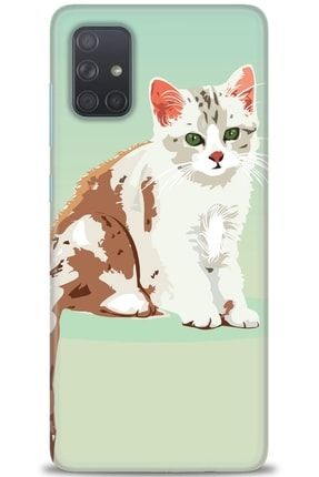 Samsung Galaxy A71 Kılıf Hd Baskılı Kılıf - Kitten Cat + Temperli Cam tmsm-a71-v-81-cm