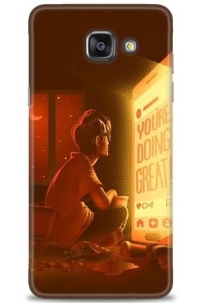 Samsung Galaxy A5 2016 / A510 Kılıf Hd Baskılı Kılıf - Man Phone Words + Temperli Cam tmsm-a5-2016-a510-v-174-cm