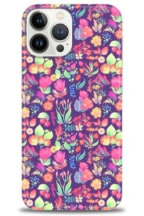 Iphone 13 Pro Max Kılıf Hd Baskılı Kılıf - Mor Çiçekler + Temperli Cam nmap-iphone-13-pro-max-v-131-cm