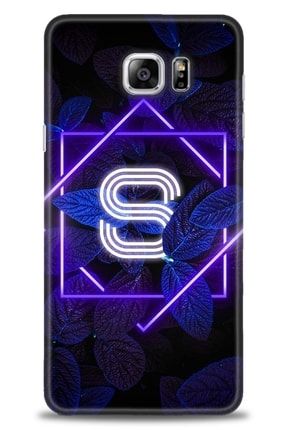 Samsung Galaxy Note 5 Kılıf Hd Baskılı Kılıf - Dark Neon Yaprak S Harfi + Temperli Cam amsm-note-5-v-8-cm