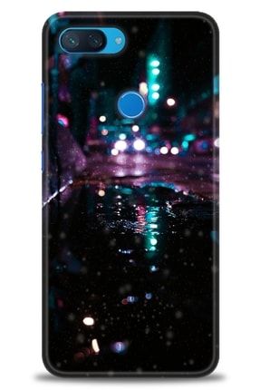 Xiaomi Mi 8 Lite Kılıf Hd Baskılı Kılıf - Yağmurlu Şehir + Temperli Cam nmxi-mi-8-lite-v-213-cm