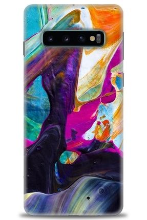 Samsung Galaxy S10 Kılıf Hd Baskılı Kılıf - Spots Stains Wall + Temperli Cam amsm-s10-v-159-cm