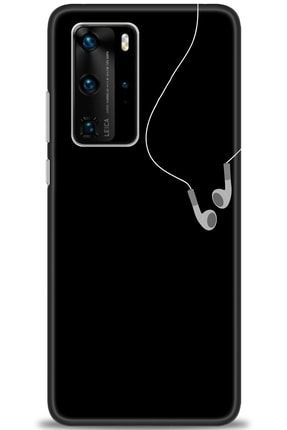 Huawei P40 Pro Kılıf Hd Baskılı Kılıf - Headphones + Temperli Cam nmhu-p40-pro-v-44-cm