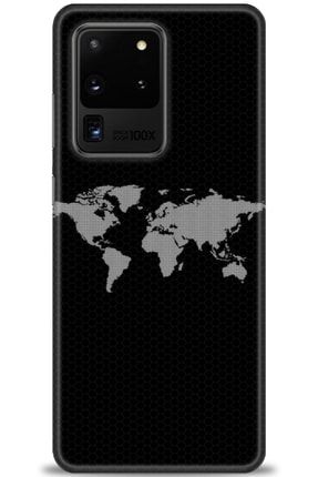 Samsung Galaxy S20 Ultra Kılıf Hd Baskılı Kılıf - Dünya Haritası 1 + Temperli Cam tmsm-s20-ultra-v-47-cm