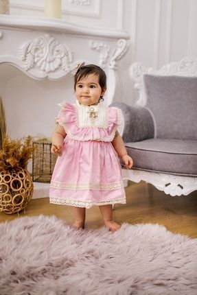 Kız Bebek İncili Fiyonk Detaylı Elbise arya0405