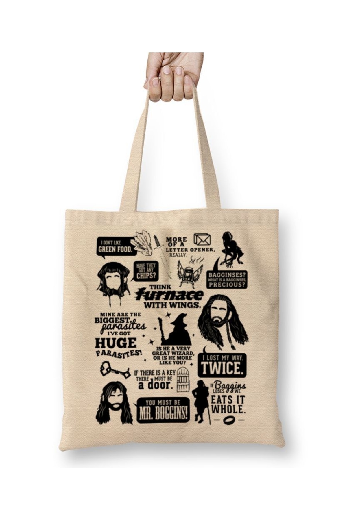 Hobbit Quotes Tote Bag Long Handle
