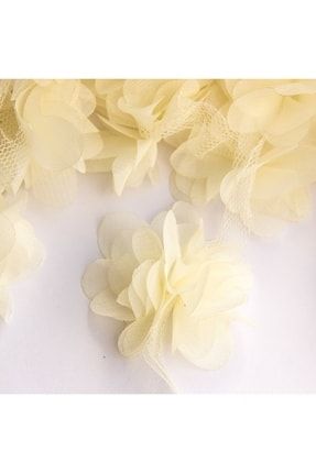 Krem Gül Lazer Kesim 1 Metre 12 Adet Çiçek Organze Tül Kenar Süsü Tekstil Tasarım Kumaşı Yapay Süs TYC00410837241