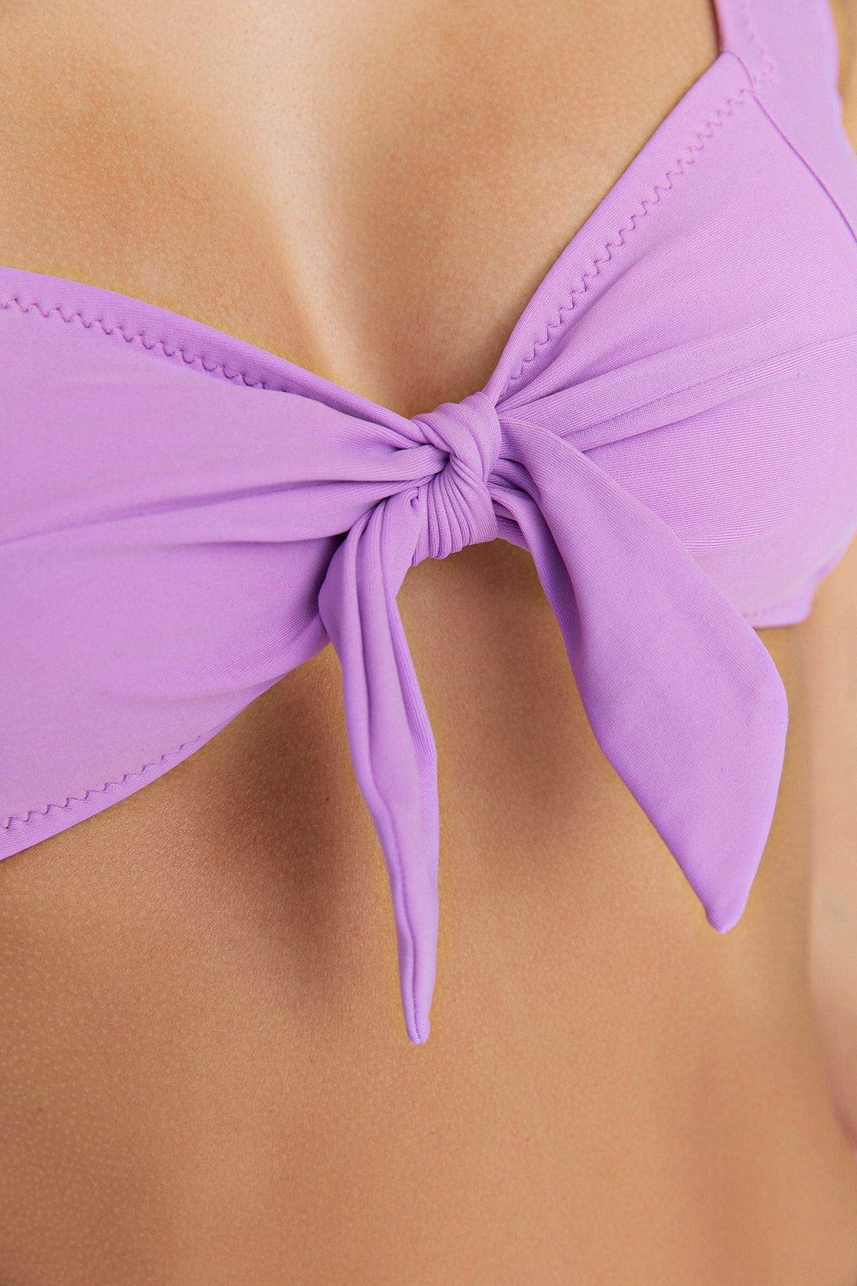 Trendyol Collection-Lila nyakkendő részletes bikinifelső TBESS22BU0004 3