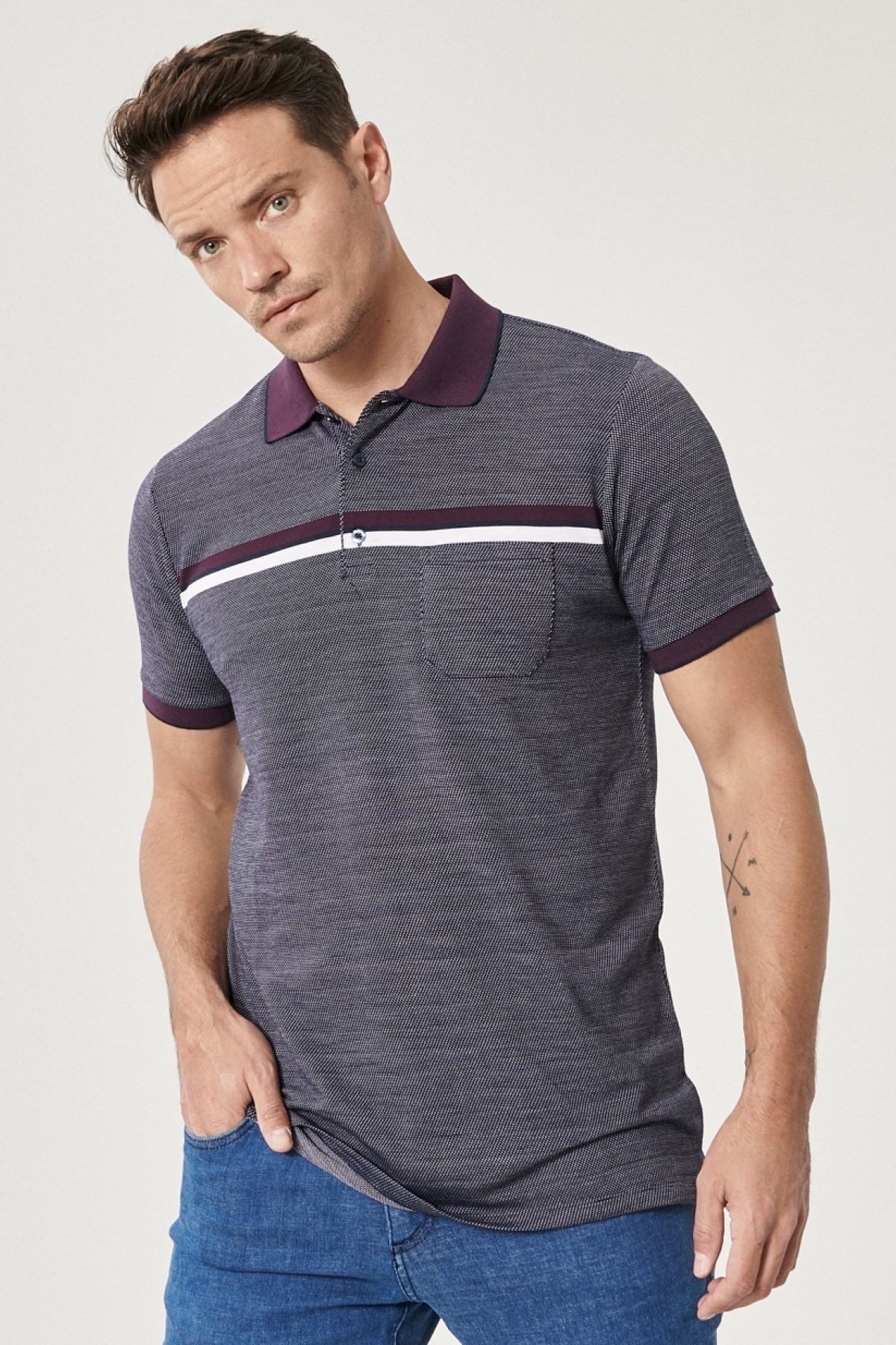 ALTINYILDIZ CLASSICS Poloshirt Dunkelblau Regular Fit Fast ausverkauft
