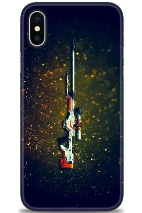 Iphone Xs Max Kılıf Hd Baskılı Kılıf - Renkli Sniper + Temperli Cam nmap-iphone-xs-max-v-214-cm