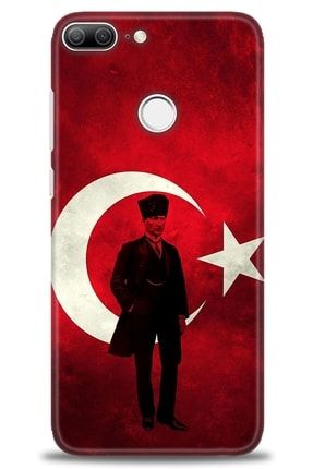 Huawei Honor 9 Lite Kılıf Hd Baskılı Kılıf - Atatürk Bayrak + Temperli Cam nmhu-honor-9-lite-v-23-cm