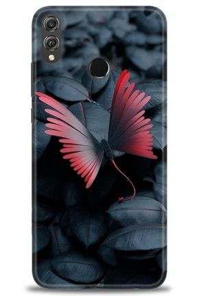 Huawei Honor 8x Kılıf Hd Baskılı Kılıf - Dark Butterfly + Temperli Cam amhu-honor-8x-v-198-cm