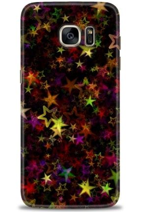 Samsung Galaxy S7 Edge Kılıf Hd Baskılı Kılıf - Stars Colorful + Temperli Cam tmsm-s7-edge-v-137-cm