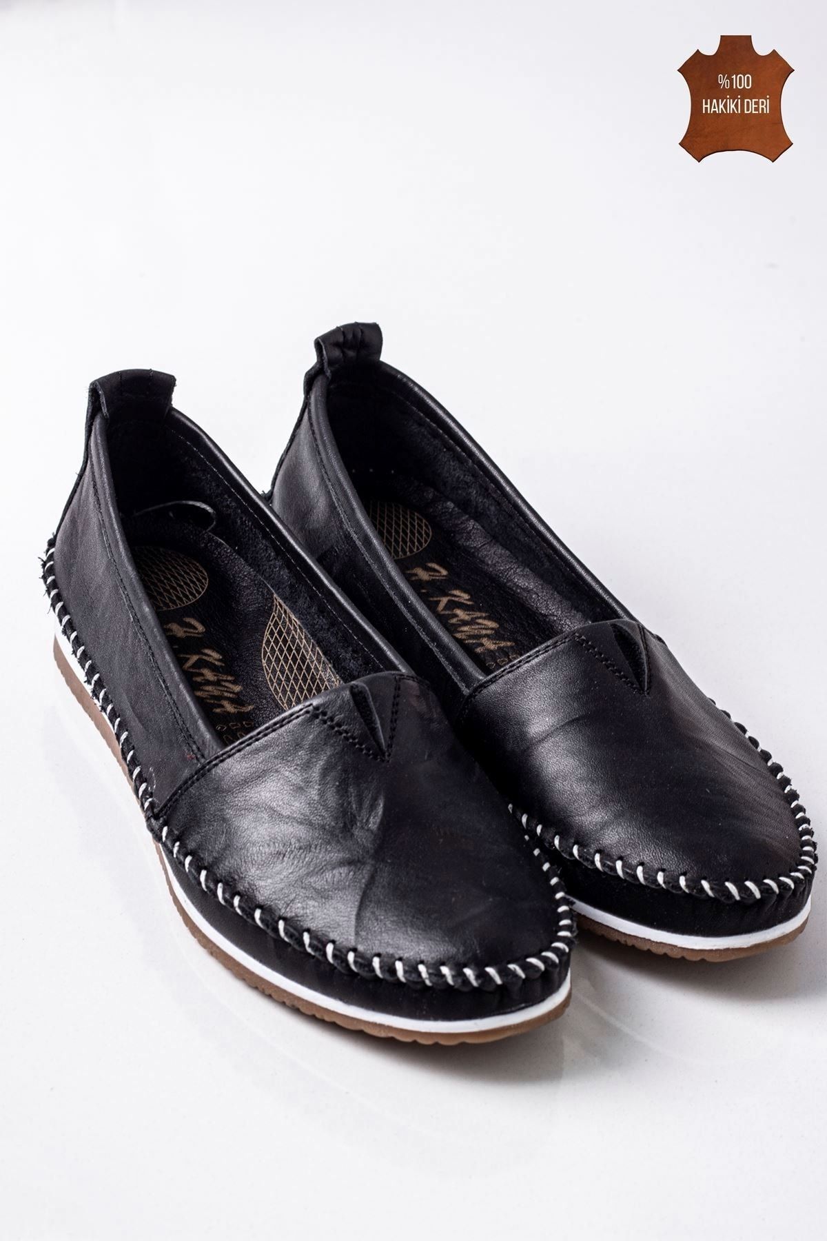 Lal Shoes & Bags-Удобни дамски балетки Barve (100%) от естествена кожа-черни 1