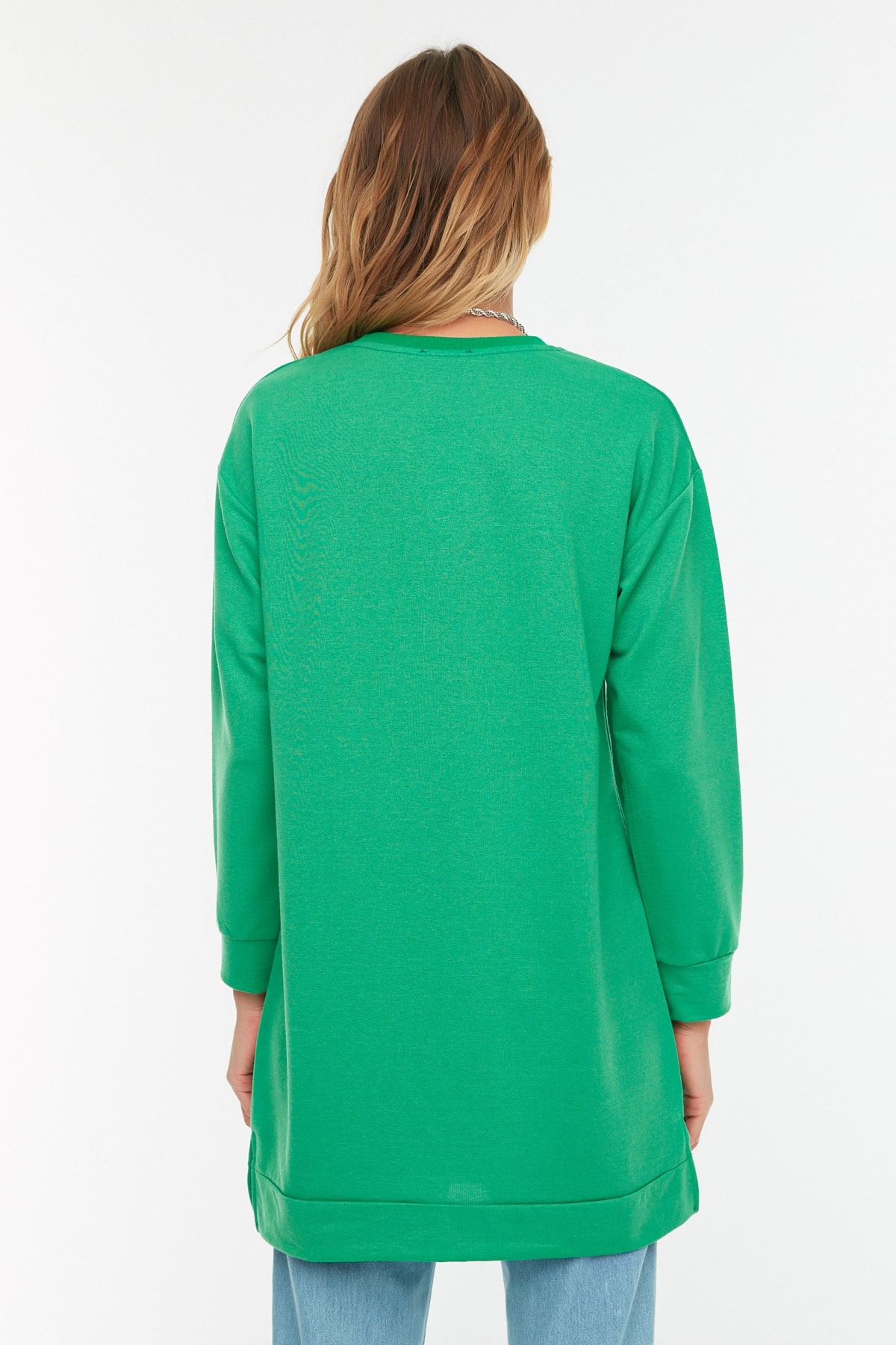 Trendyol Modest-Синьо-зелен 2 пакета трикотажни трикотажни суичъра с кръгло деколте TCTAW22TW0152 7