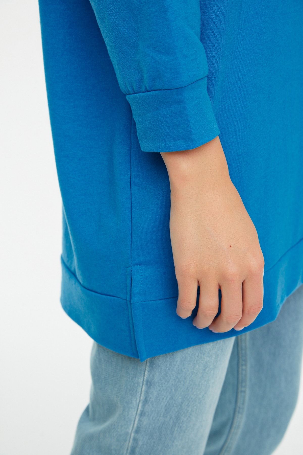 Trendyol Modest-Синьо-зелен 2 пакета трикотажни трикотажни суичъра с кръгло деколте TCTAW22TW0152 5