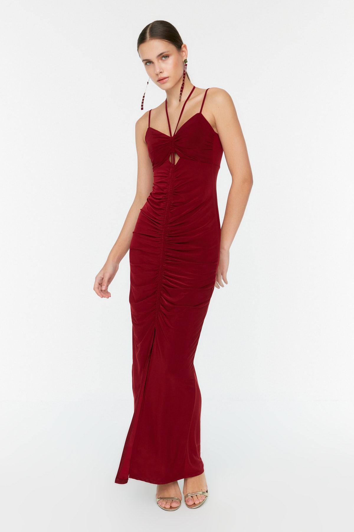 Trendyol Collection Abendkleid & Abschlusskleid Bordeaux Meerjungfrau-Linie Fast ausverkauft