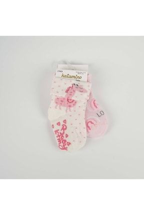 Aperta 2'li Kaydırmaz Taban Kız Bebek Soket Çorap K44078