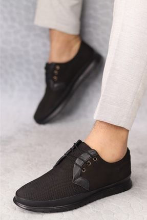 Erkek Siyah Yazlık Süvet Deri Spor Klasik Ayakkabı SRH-60432