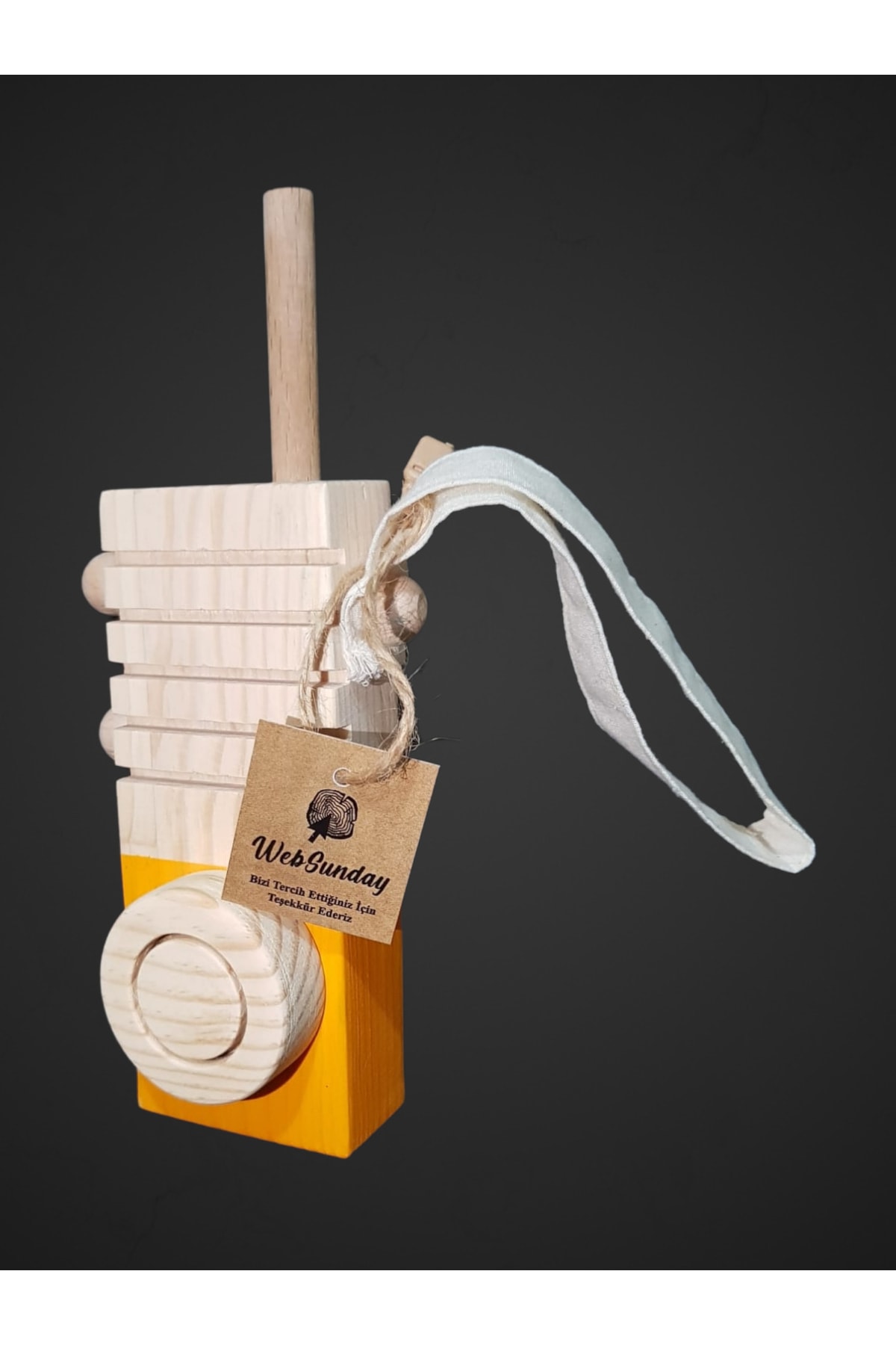 websunday Ahşap Oyuncak Telsiz, 1 2 3 Yürümeye Yeni Başlayan Eğitici Sevimli Elyapımı Oyuncak-güneş Sarısı fotoğrafı 2 (önizleme)