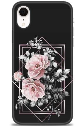 Iphone Xr Kılıf Hd Baskılı Kılıf - Retro Çiçek 1 + Temperli Cam tmap-iphone-xr-v-133-cm