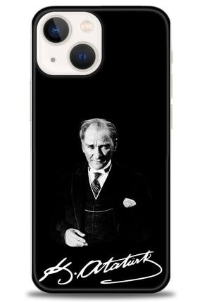 Iphone 13 Mini Kılıf Hd Baskılı Kılıf - Atatürk Imza + Temperli Cam amap-iphone-13-mini-v-23-cm