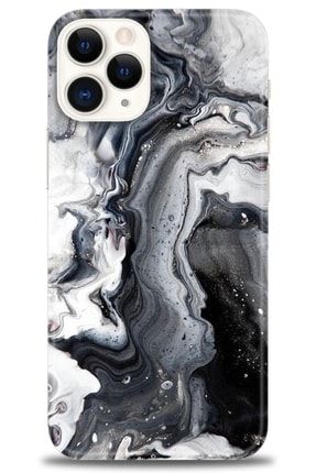 Iphone 12 Pro Kılıf Hd Baskılı Kılıf - Karanlık Mermer + Temperli Cam nmap-iphone-12-pro-v-44-cm