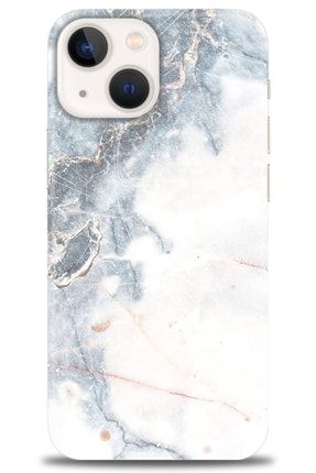 Iphone 13 Kılıf Hd Baskılı Kılıf - White Marble + Temperli Cam tmap-iphone-13-v-37-cm