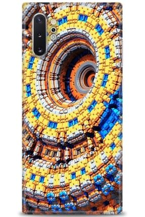 Samsung Galaxy Note 10 Plus Kılıf Hd Baskılı Kılıf - Details Circles + Temperli Cam tmsm-note-10-plus-v-91-cm
