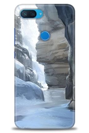 Xiaomi Mi 8 Lite Kılıf Hd Baskılı Kılıf - Cave Rocks + Temperli Cam nmxi-mi-8-lite-v-106-cm