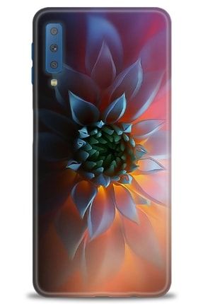 Samsung Galaxy A7 2018 Kılıf Hd Baskılı Kılıf - Çiçek Motif + Temperli Cam tmsm-a7-2018-v-129-cm