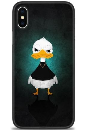 Iphone Xs Kılıf Hd Baskılı Kılıf - Angry Duck + Temperli Cam tmap-iphone-xs-v-208-cm