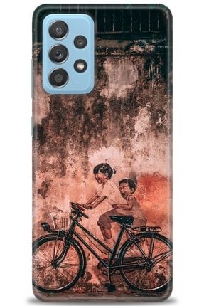 Samsung Galaxy A52 Kılıf Hd Baskılı Kılıf - Graffiti Bicycle + Temperli Cam tmsm-a52-v-85-cm