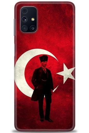 Samsung Galaxy M31s Kılıf Hd Baskılı Kılıf - Atatürk Bayrak + Temperli Cam tmsm-m31s-v-23-cm