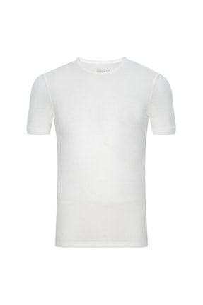 Ts1014000221 O Yaka Slim Fit Petek Desenli Beyaz Erkek T-shirt 5002860710