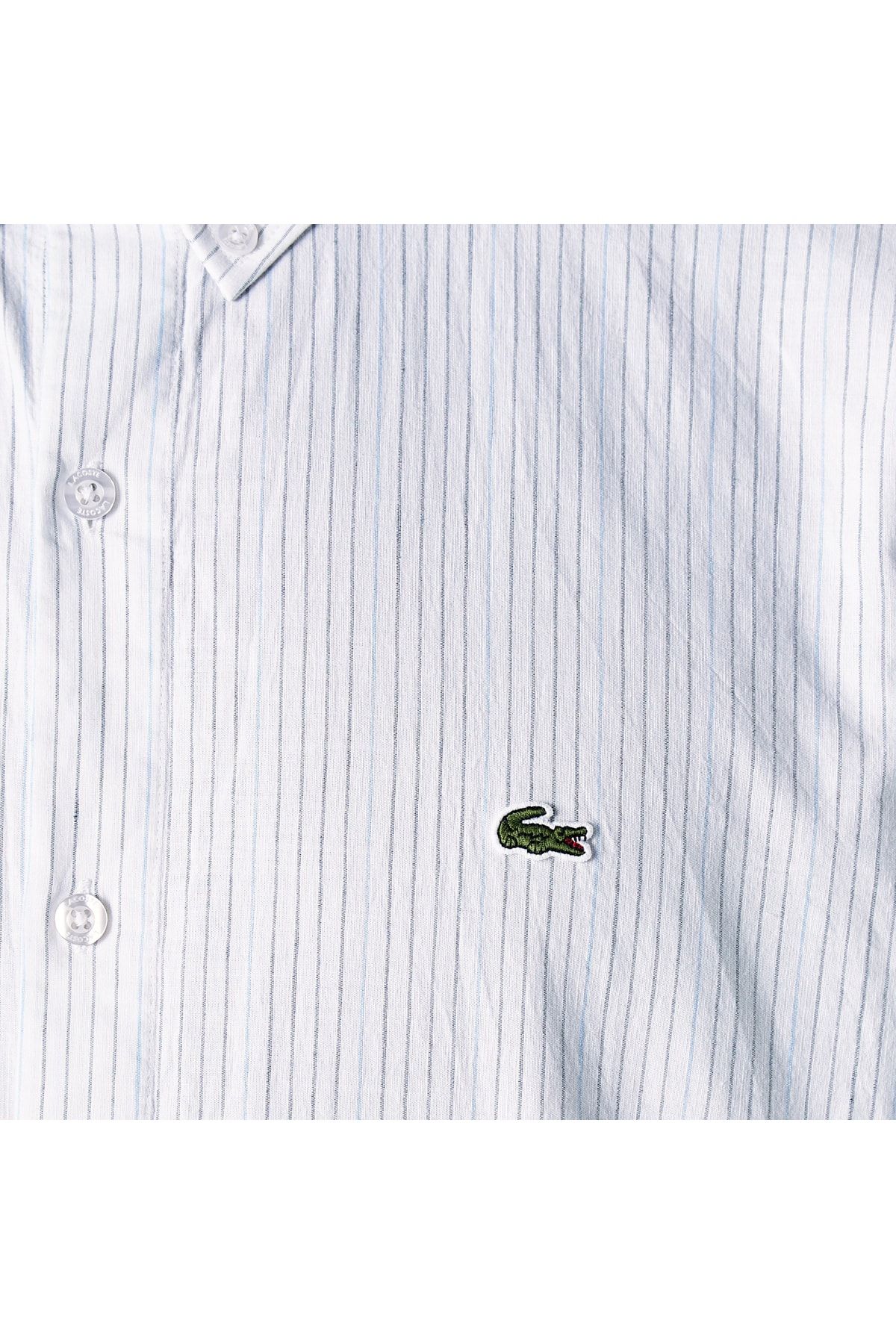 پیراهن آبی راه راه منظم مردانه لاگوست Lacoste (برند فرانسه)