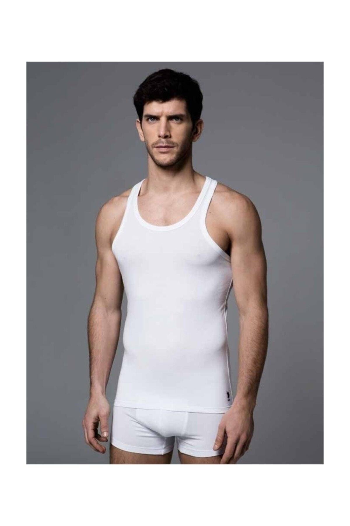 یو اس پولو ست دو عددی زیرپیراهنی و شورت باکسر مردانه سفید مودال Uspa، جعبه‌دار، ست هدیه عروس