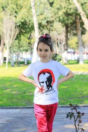 Ay Yıldız Ve Atatürk Baskılı 5-13 Yaş Pamuklu (unisex) T-shirt 04032022