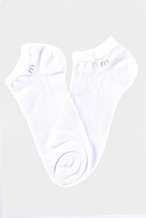 Erkek Beyaz Pamuk Düz Patik Çorap 22YC019002