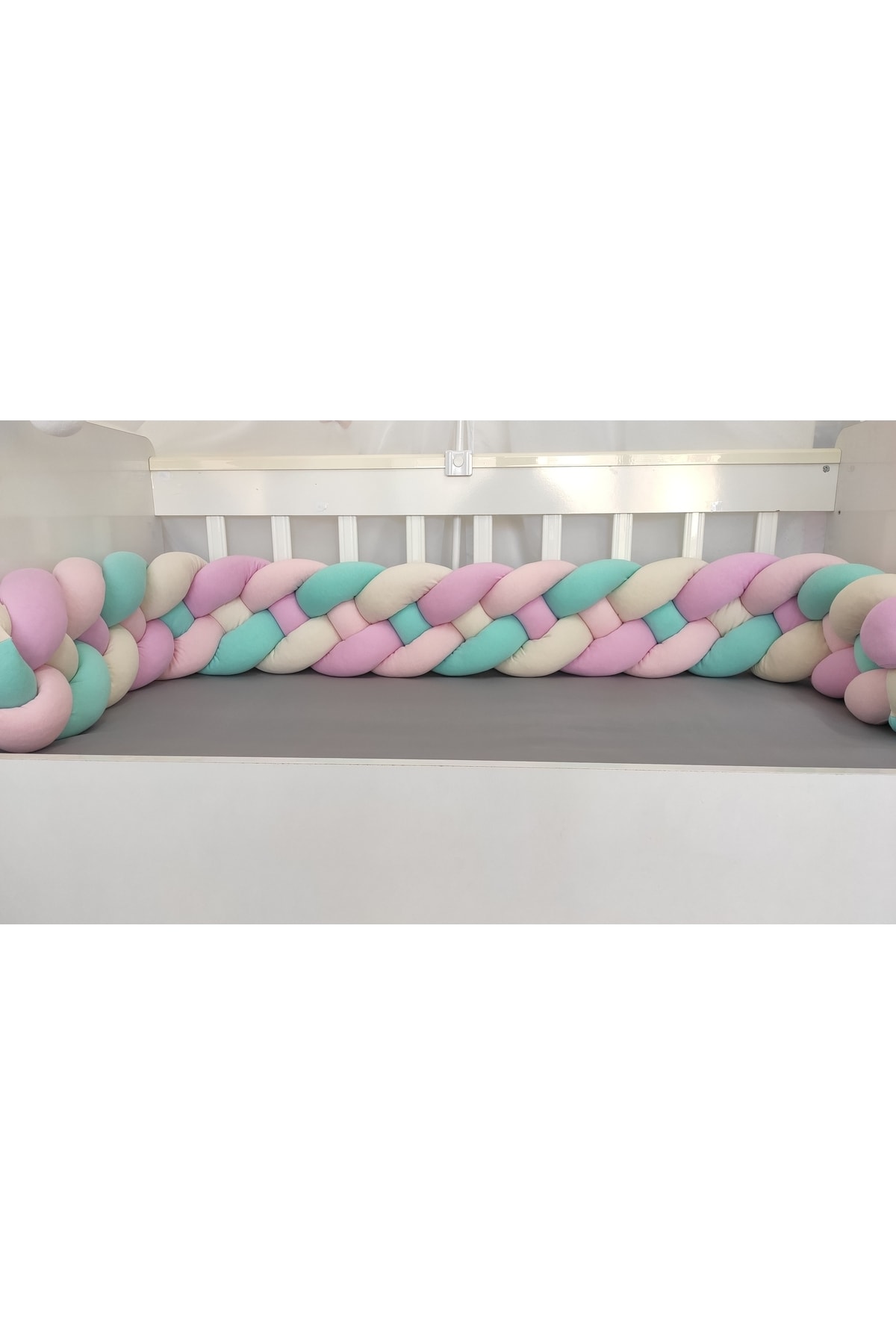 420 Cm 4'lü Örgü Koruma /80x130 Anne Yanı Park Beşik - Yatak Koruyucu 2