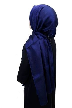 Simli Monogram Şal - 1040100-323 - Lacivert SE1040100