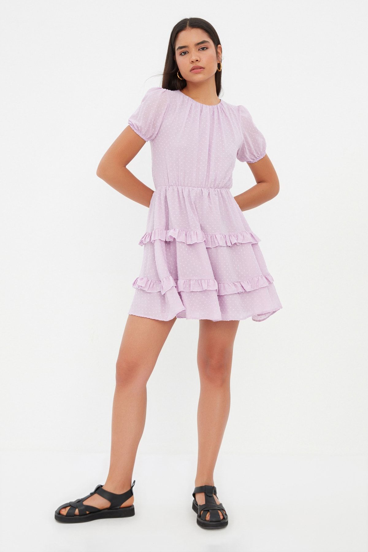 Trendyol Collection Kleid Lila Skater Fast ausverkauft