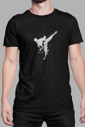 Karate Baskılı Erkek Sevgiliye Arkadaşa Hediye Doğum Günü Hediyesi Pamuklu T-shirt K-E-S100015