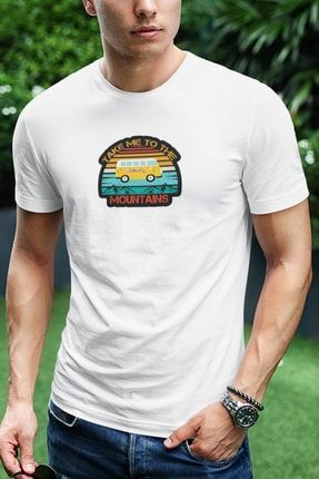 Kamp Baskılı Tişört Erkek Pamuklu Sevgiliye Arkadaşa Doğum Günü Hediyesi Hediye T-shirt K-E-L413