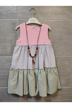 Kız Çocuk Pötikare Kolyeli Elbise BS001050