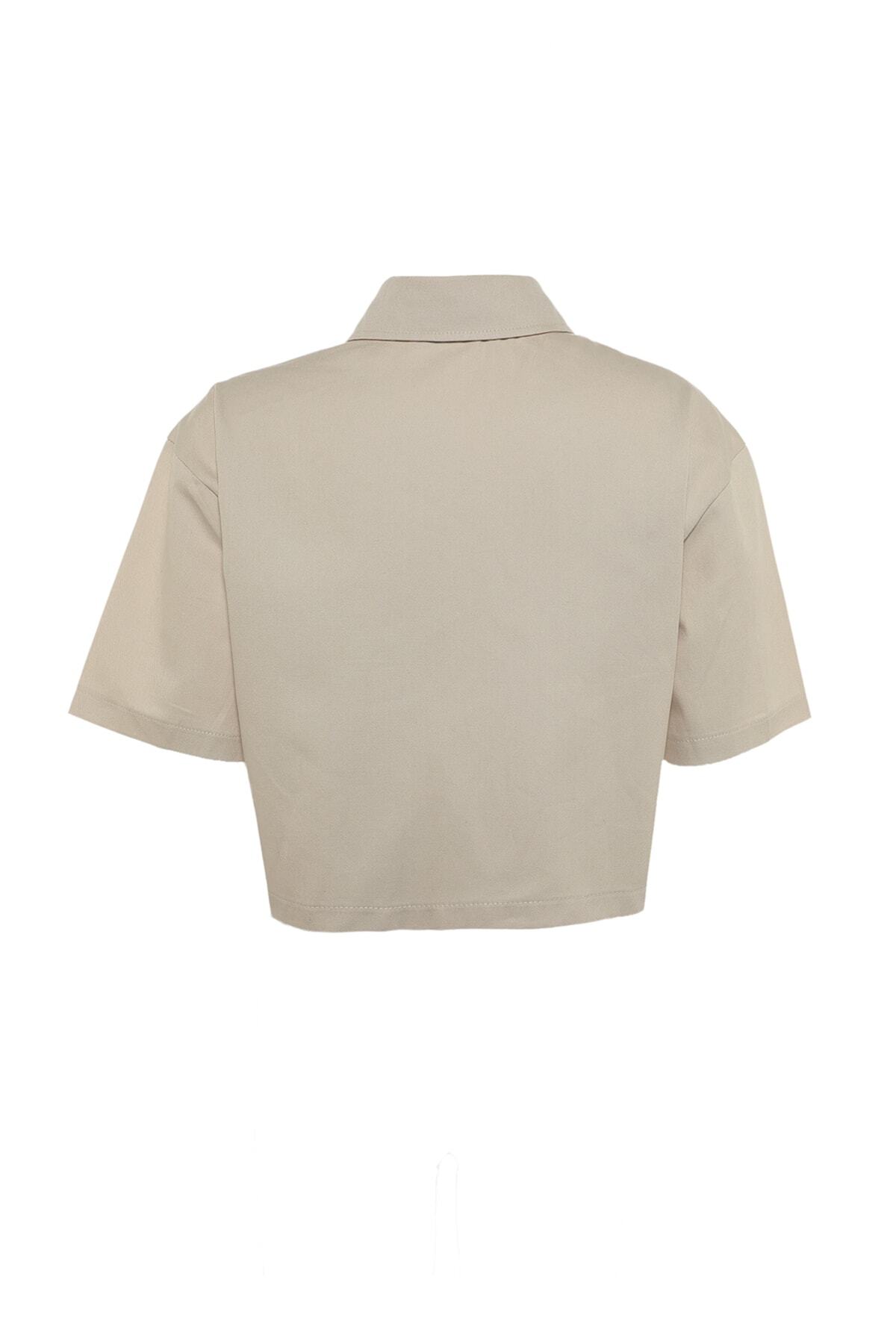 Trendyol Collection-Ткана сорочка з коротким рукавом Regular Fit TWOSS22GO0654 Ткана сорочка з кишенями TWOSS22GO0654 TWOSS22GO0654 7