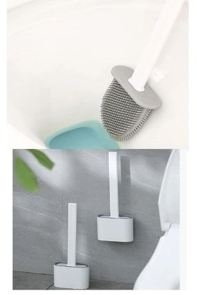Antibakteriyel Silikon Uçlu Wc Tuvalet Fırçası Deterjan Gerektirmeyen Hijyenik Temizlik Sağlayan naq23369