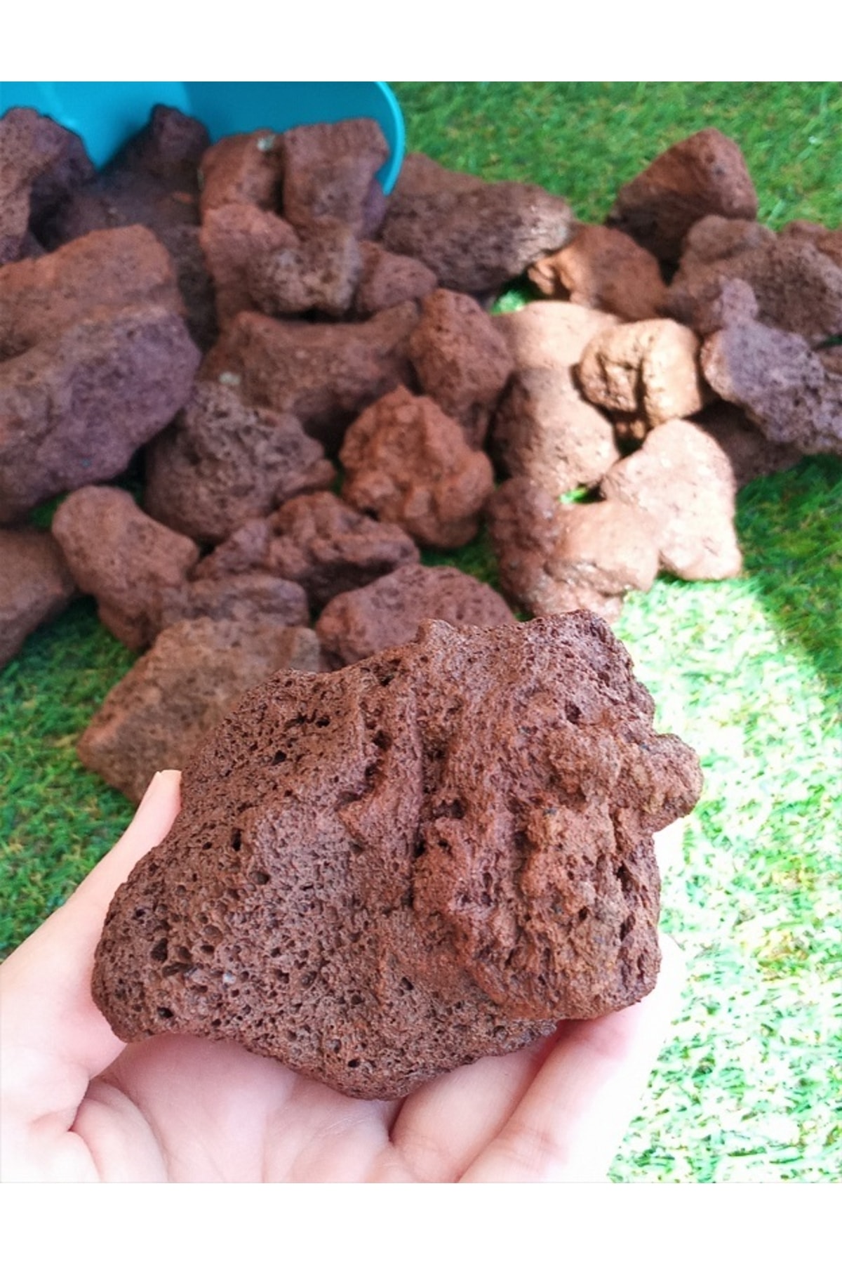 Asenya Mangal Taşı 5 Kg 5-8 Cm Kırmızı Pomza Kırmızı Ponza Volkanik Cüruf Lav Taşı