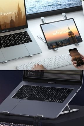 Macbook Air Pro Laptop Stand Kademeli Taşınabilir Tablet Standı Ayarlanabilir Lenovo Çalışma Standı cm95d